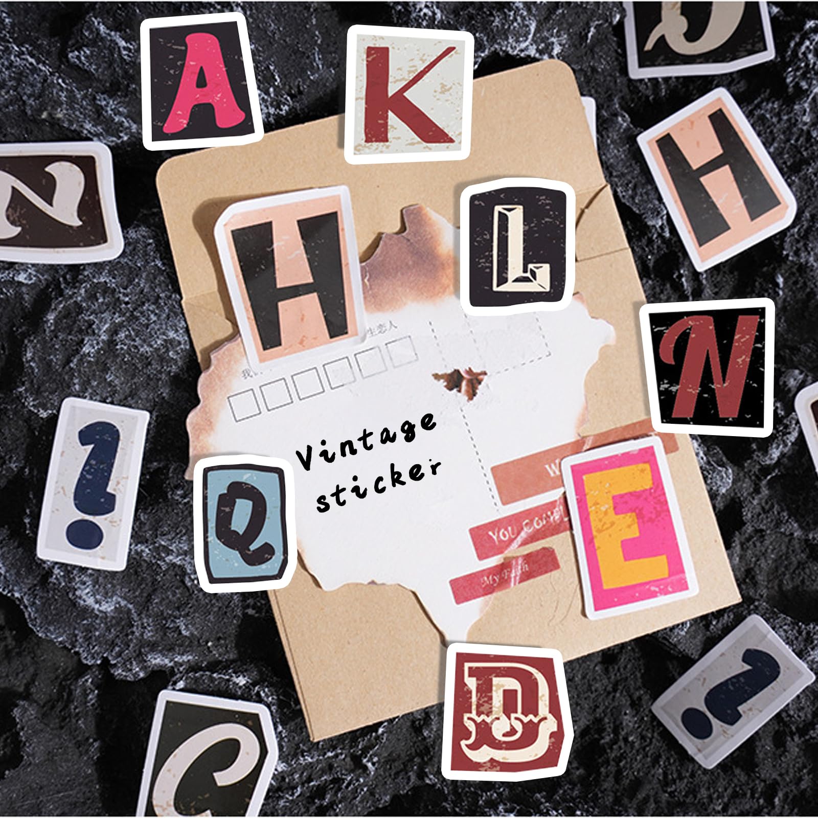 104 Adesivi Lettere Vintage - Autoadesivi Impermeabili Per Decorare Scrapbook, Cassette Postali, Laptop