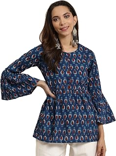 Yash Gallery Women's Premium Febric Regular Fit Short Floral Printed Kurta Top Price In India