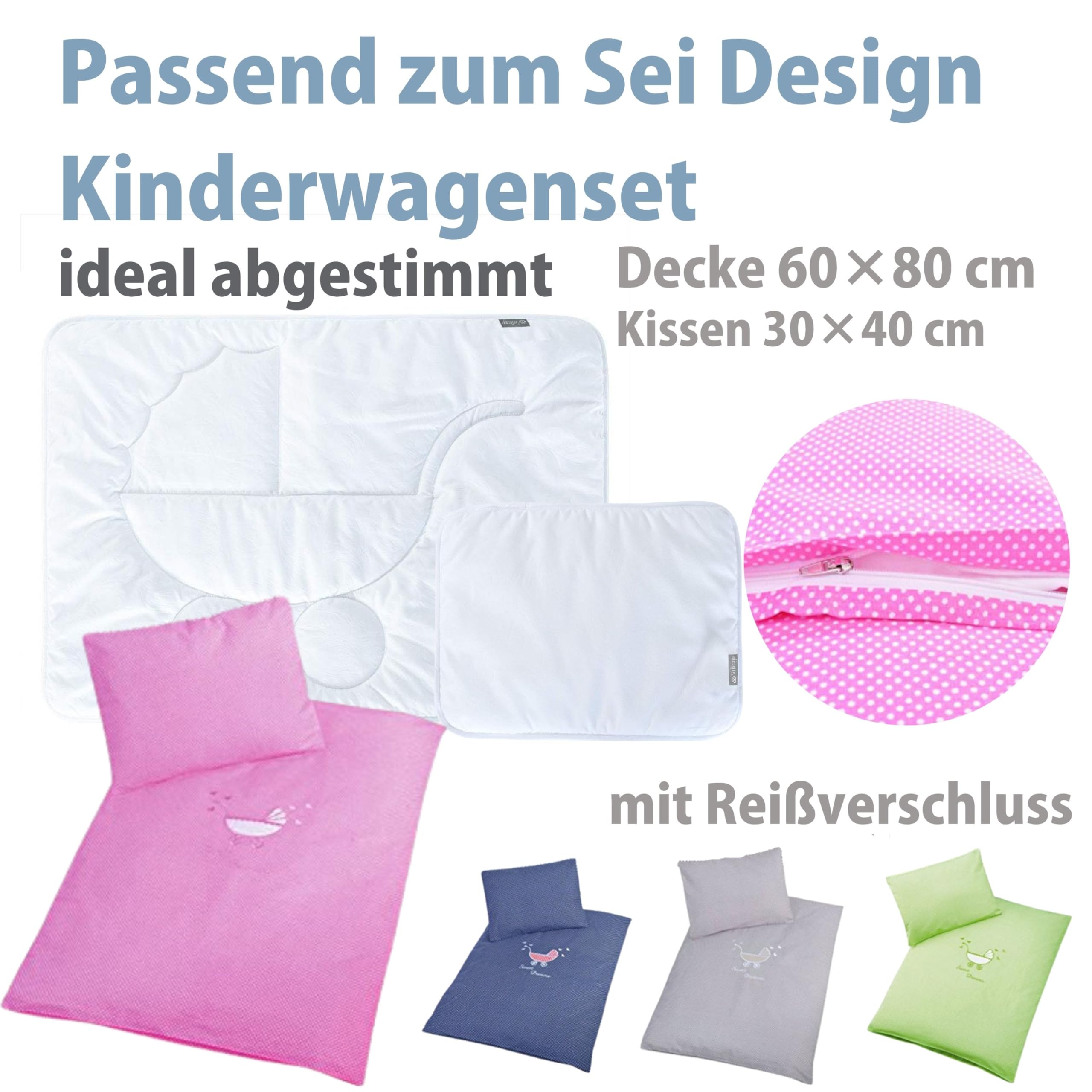sei Design biancheria da letto per bambini, 2 pezzi. Addato per il set per passeggini: copripiumino 60x80 cm + federa 30 x 40 cm