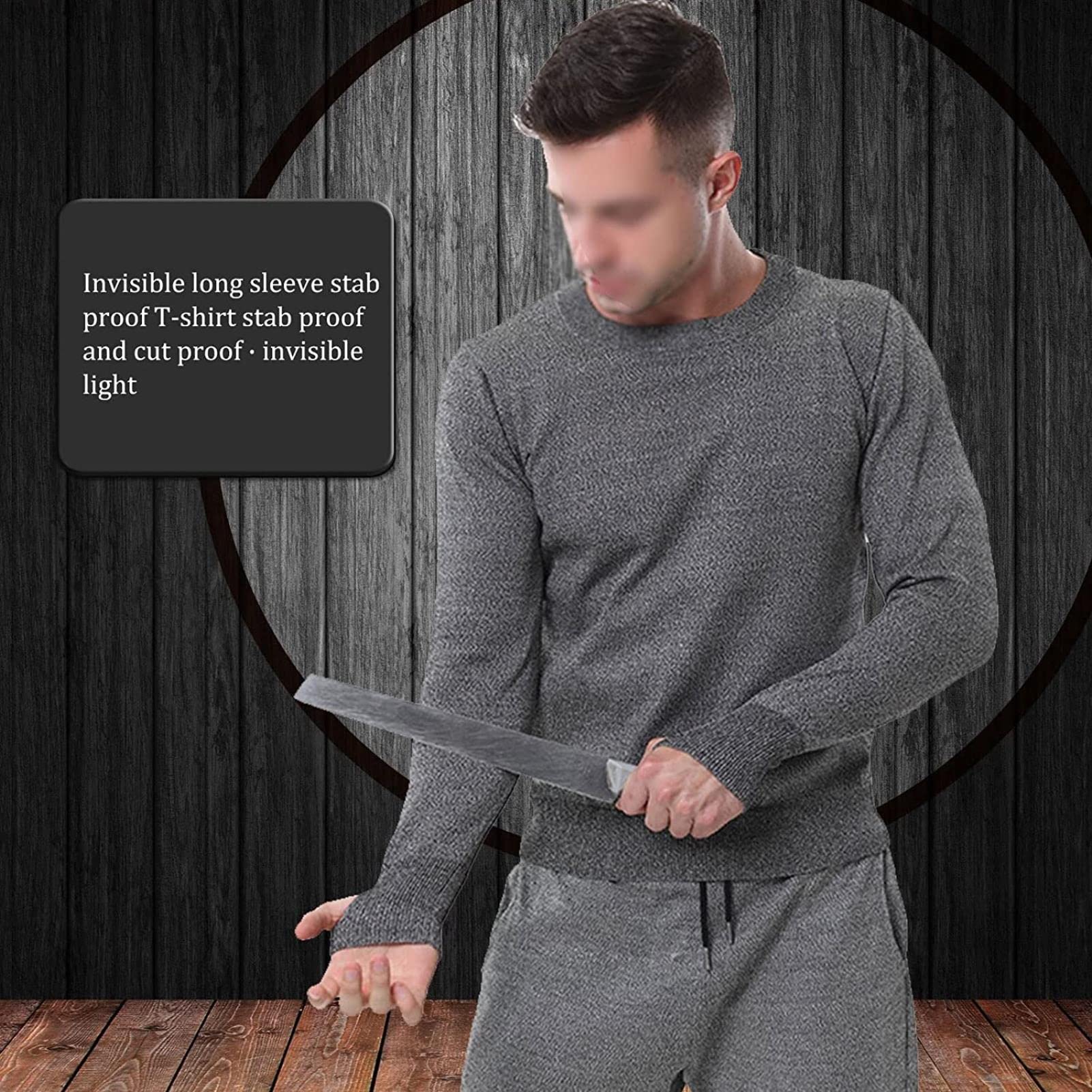 Vêtement de Protection pour protège-Mains à Manches Longues et col Rond, équipement Anti-coupures de Niveau 5 résistant aux coupures, vêtements Anti- coupures pour Le Corps, Hommes et Femmes