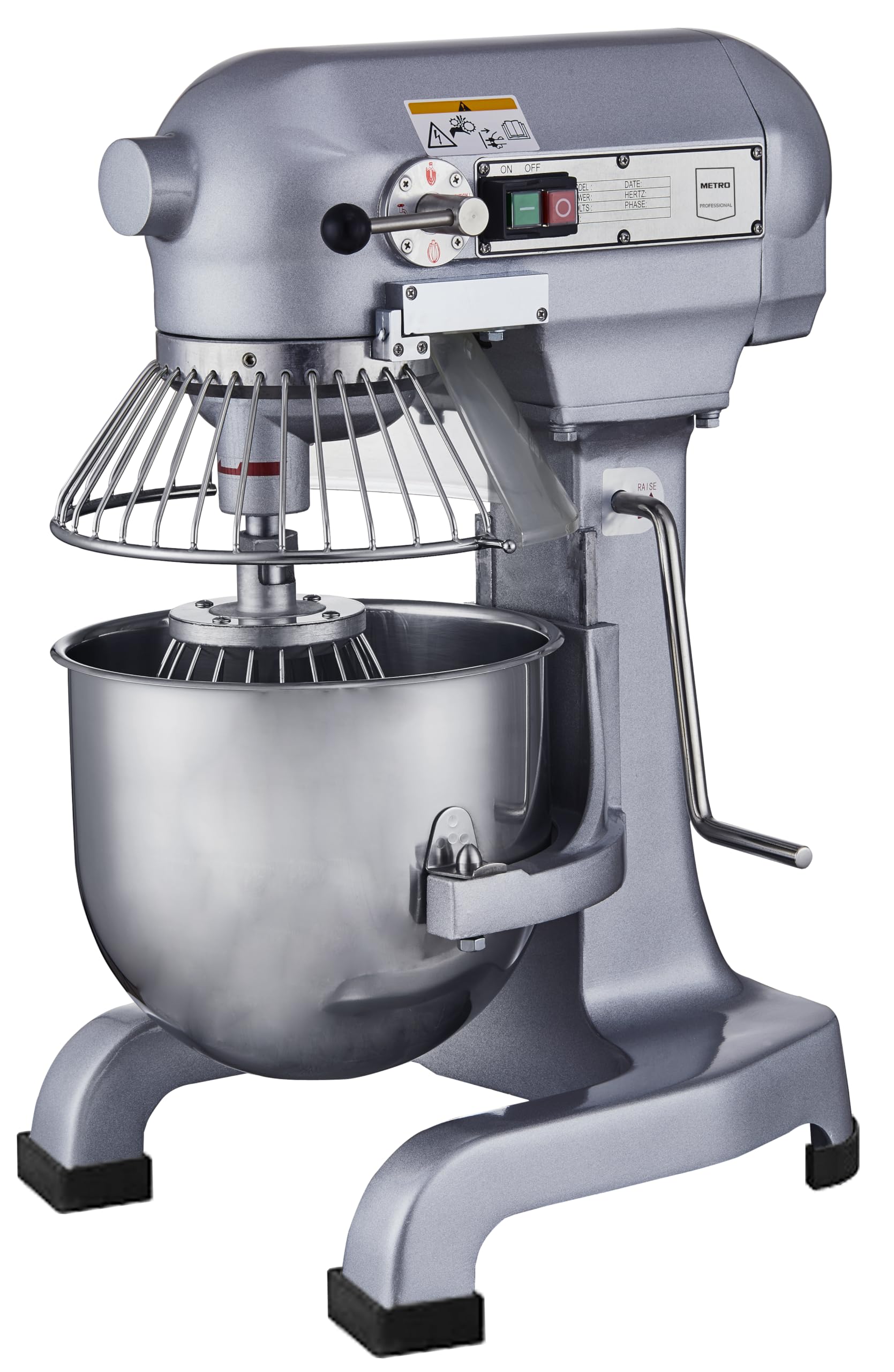 METRO Professional Planetenrührmaschine GPM1010, Aluminiumguss/Edelstahl, 46 x 39 x 61 cm, 10 L, 3 Geschwindigkeiten, 550W-230V, silberfarben