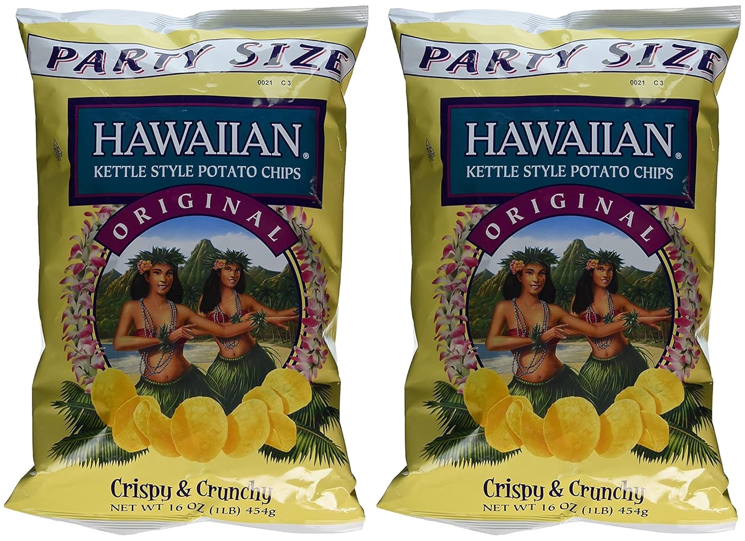 Hawaiian Kettle Style Potato Chips, Original, 16 Ounce
