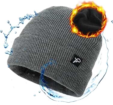 TOP-EX Men's & Women's Winter Beanie Waterproof, Fleece Lined Knit
