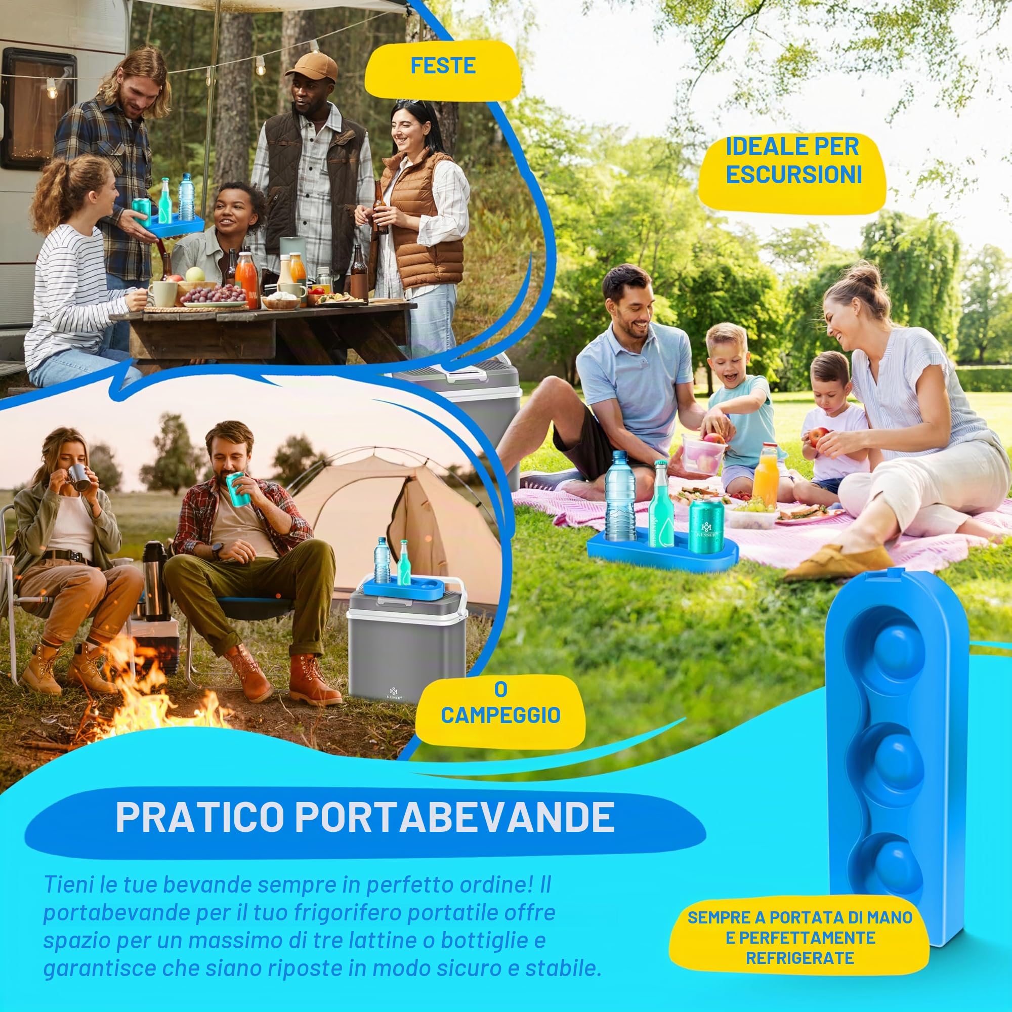 KESSER® Frigobox da 24 litri | RAFFREDDA e RISCALDA | Frigo box termoelettrico 12 volt e 230 volt con 2 batterie di raffreddamento | Mini frigo | per auto e campeggio | EEK A+++| Auto e campeggio