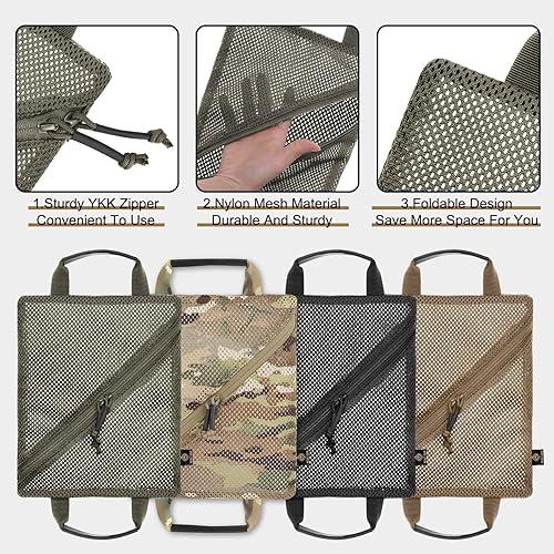 Miniatura 6 de PETAC GEAR Conjunto de bolsa de malla de almacenamiento táctico,Insertar bolsillos modulares de administración de utilidad,Organizador de viaje EDC