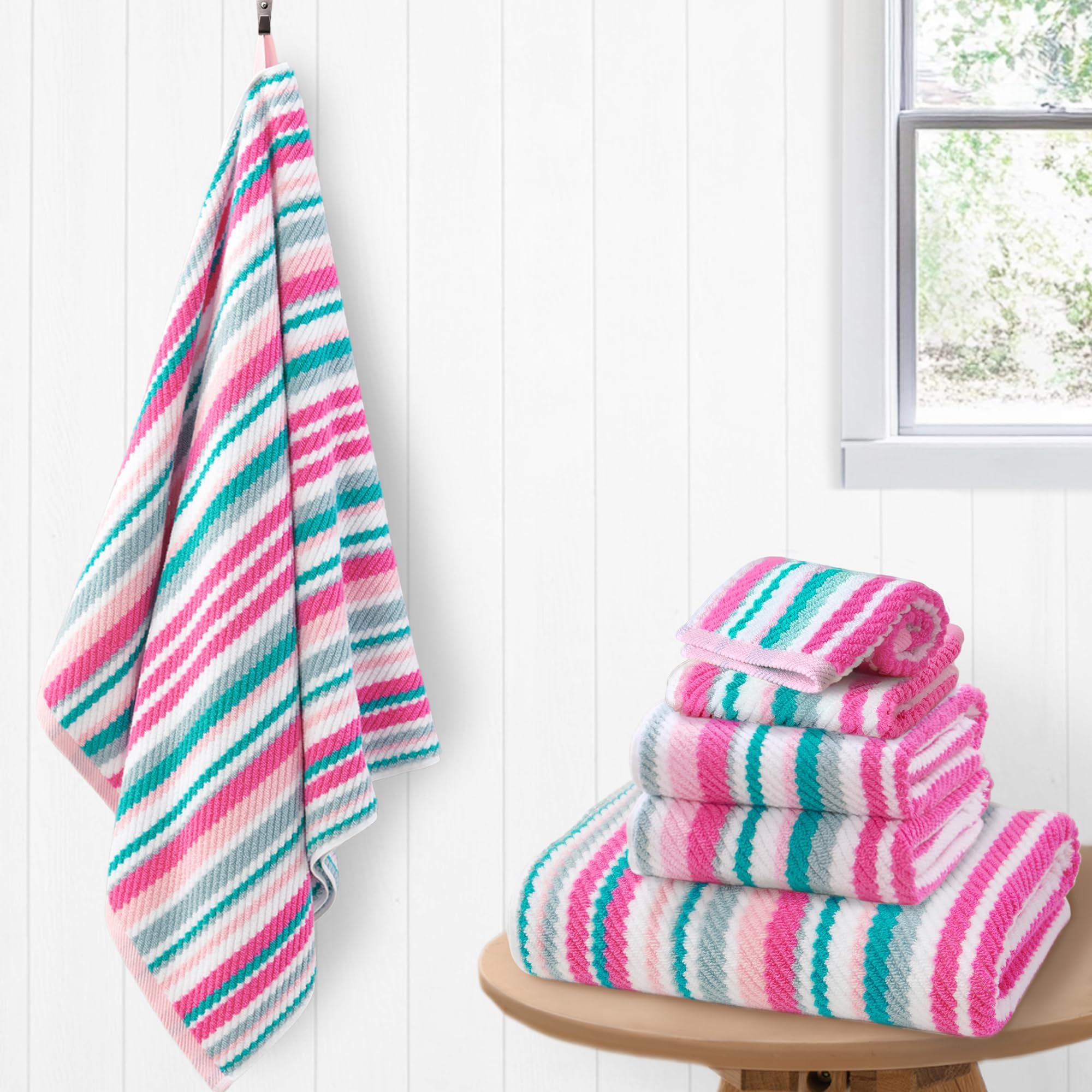 VOOVA & MOVAS Gray Beige Bath Towel Set - Soft & Absorbent -13