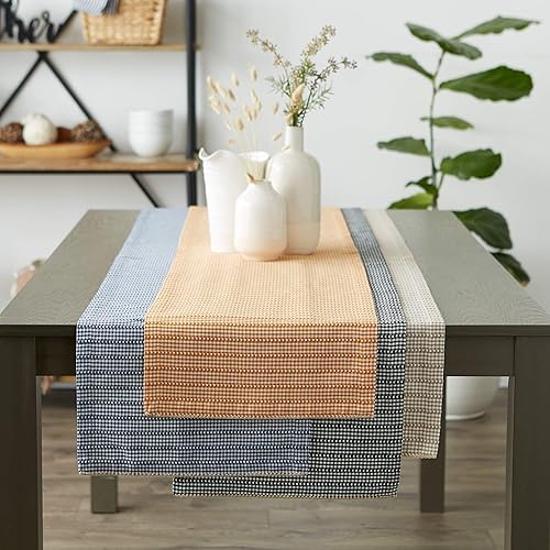 Miniatura 7 de DII Farmhouse Gingham, colección de mesa a cuadros, camino de mesa, 14 x 72 pulgadas, negro