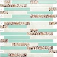 Vista 12 de 10 hojas de adhesivos de mármol blanco y negro autoadhesivos para loseta en muro, 12 x 12 pulgadas, para cocina y baño