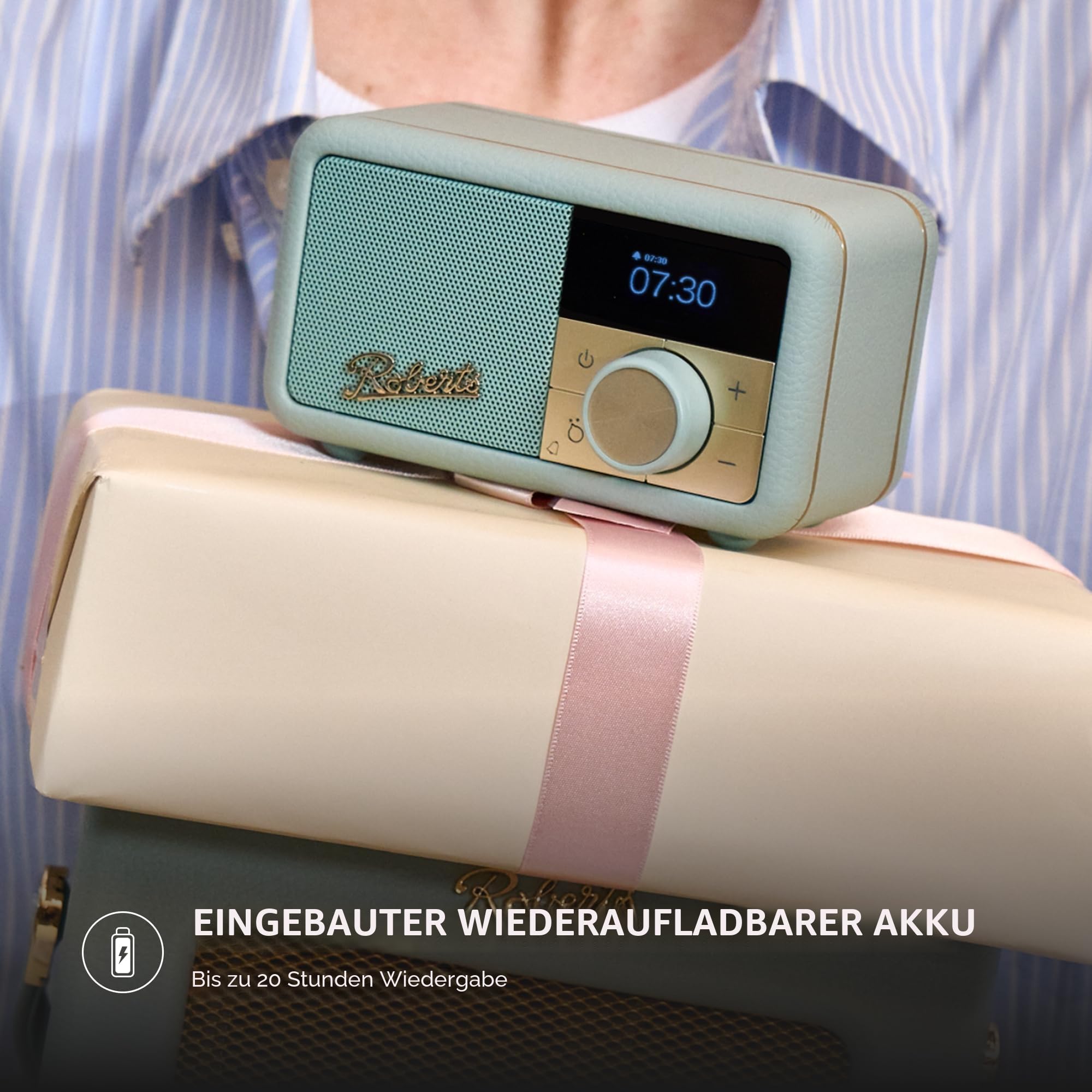 Roberts Revival PETITE2 FM/DAB/DAB+ Digitalradio mit Bluetooth, Duck Egg