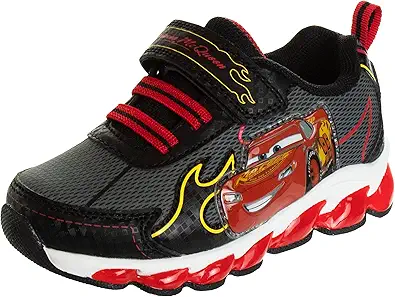 Disney Pixar Cars Boys Black/Red Lighted Sneaker (Toddler/Little Kid)