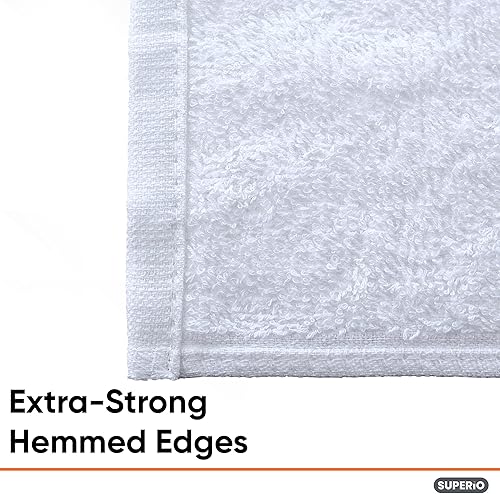 Miniatura 3 de Superio Trapos de tela de rizo blancos 100% algodón de 12 pulgadas, toallas de cocina, paños faciales, paños de spa, toalla de mano, trapos pequeños