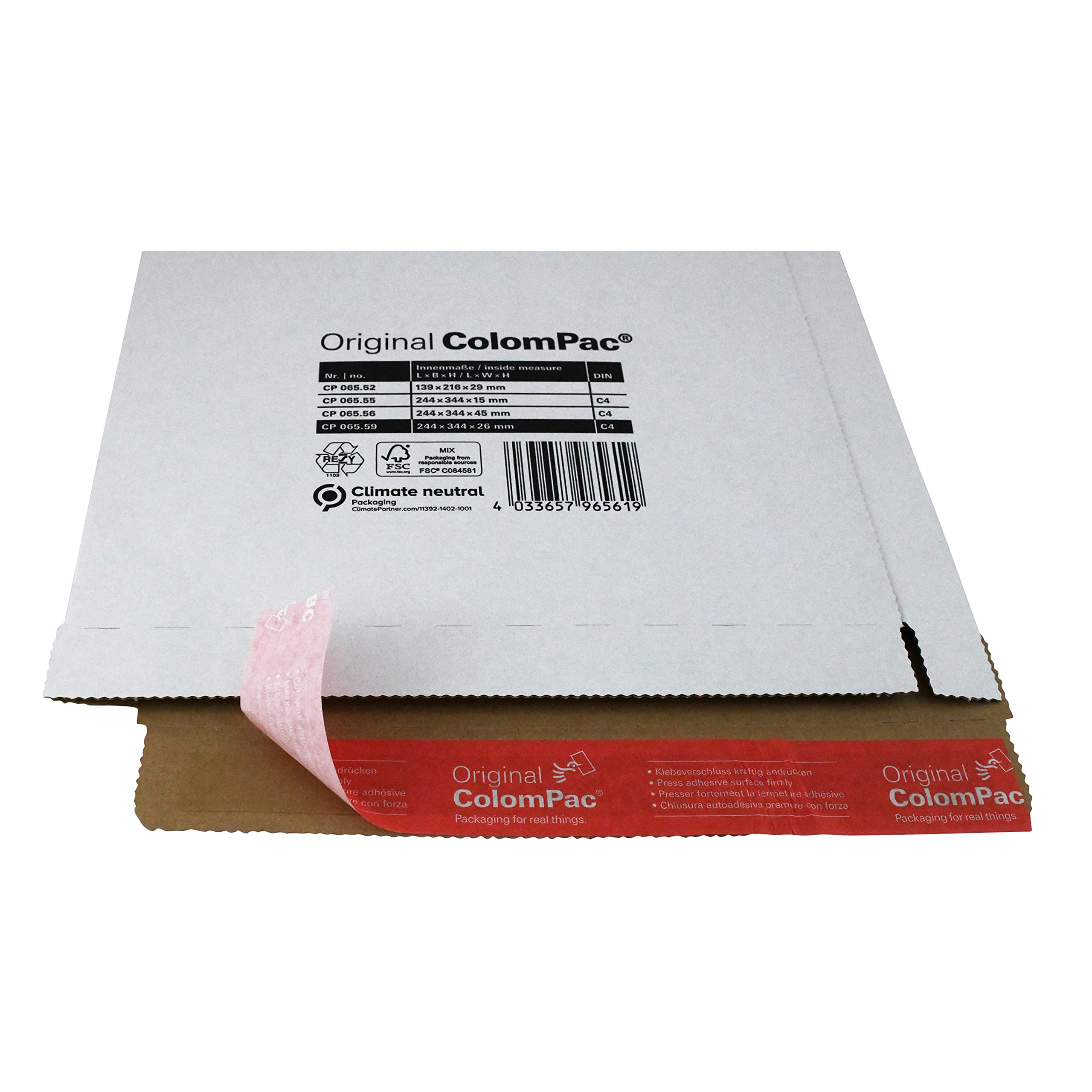 ColomPac Versandverpackungen weiß CP065.59 für Warenpost International XS (100)