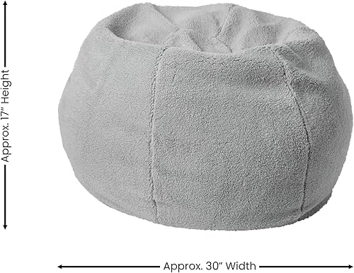 Miniatura 178 de Flash Furniture Dillon - Puf de sherpa, silla clásica recargable para niños y adolescentes, pequeña, natural Negro -,Negro Peludo,Blush