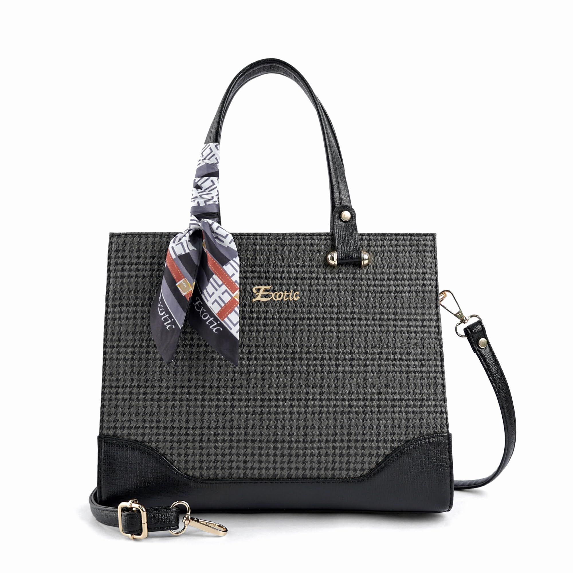 Charme Houndstooth Dual Tone Sling cum Handbag-image-47