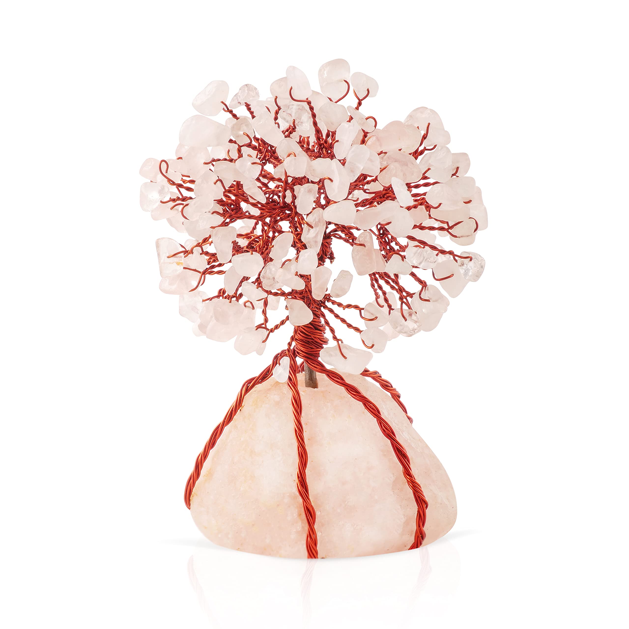 FASHIONZAADI Rose Quarts Tree - Crystal Tree for Positive Energy - Gemstone Tree - Crystals and Healing Stones - Feng Shui Money Tree - Meditation Accessories - Tree of Life Decor - Good Luck Gifts