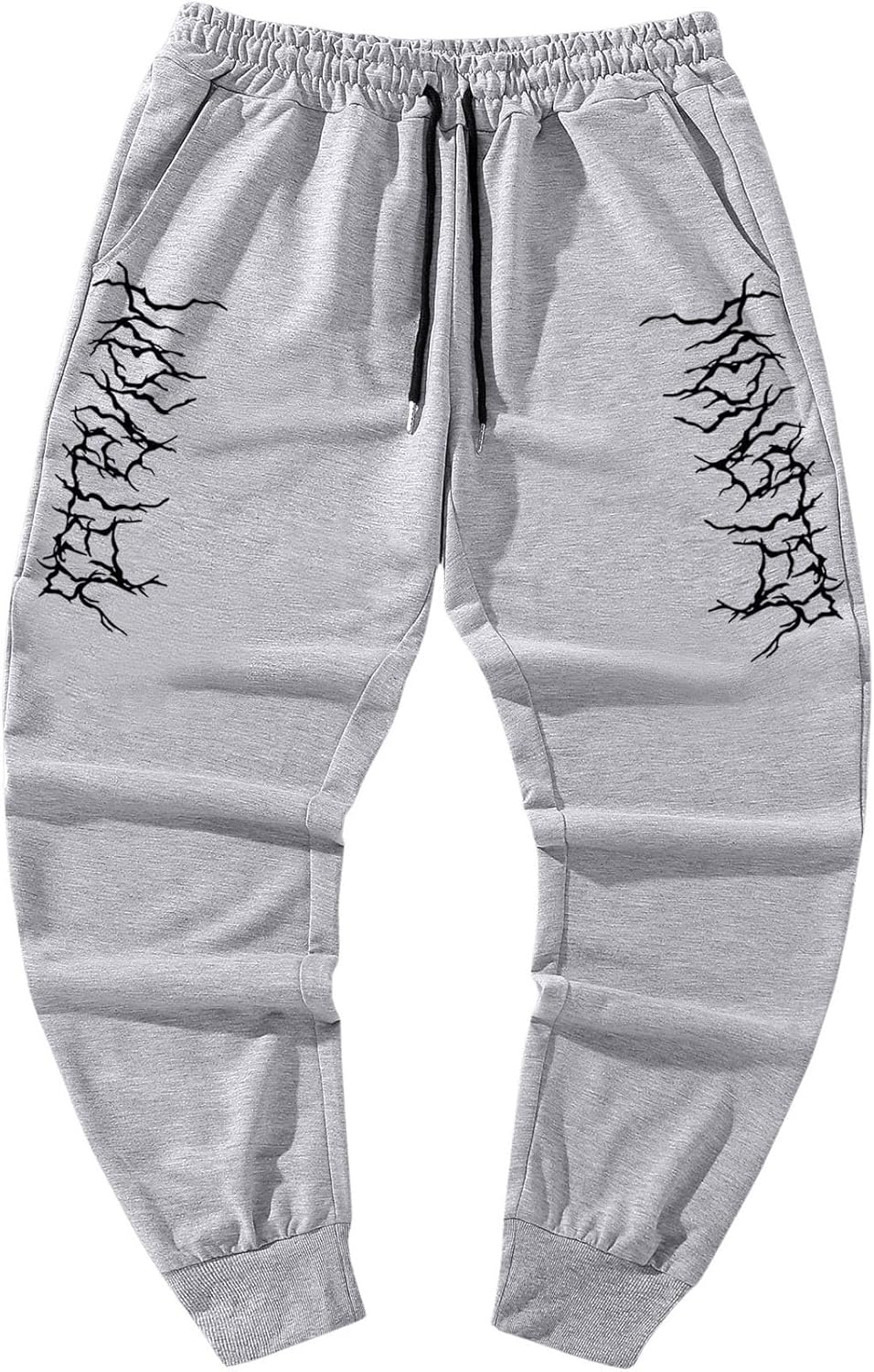 COZYEASE Men's Plaid Letter Print Sweatpants Drawstring Waist Tie Front Jogger Pants with Pocket