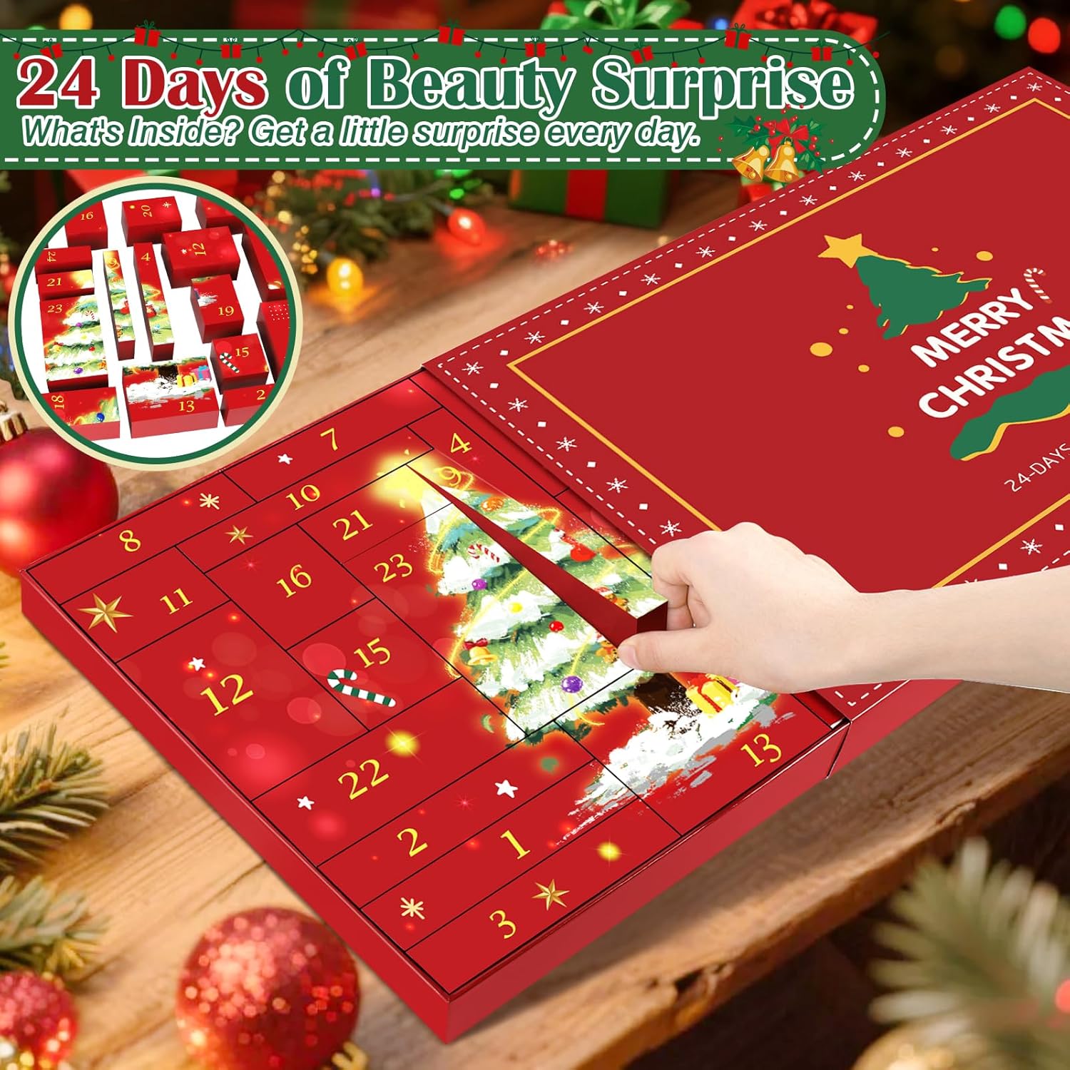 Advent Calendar 2025 for Teen Girls, Beauty Advent Calendar with Makeup & Bathroom Set, 24 Days Christmas Countdown Gift, Make Up Skincare Xmas Holiday Wishlist - Image 6