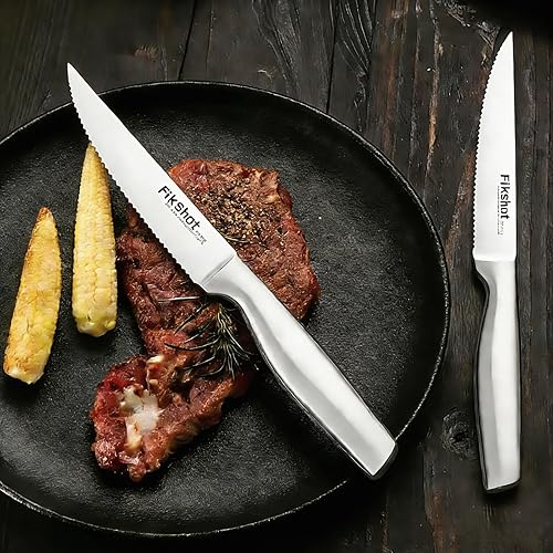 Miniatura 9 de Kitchen Knife Set, FIKSHOT Premium Stainless Steel Knife Block Set, Razor-Sharp Santoku Knife and Fruit Knives, Gift for Homecooks, Rust-Proof,