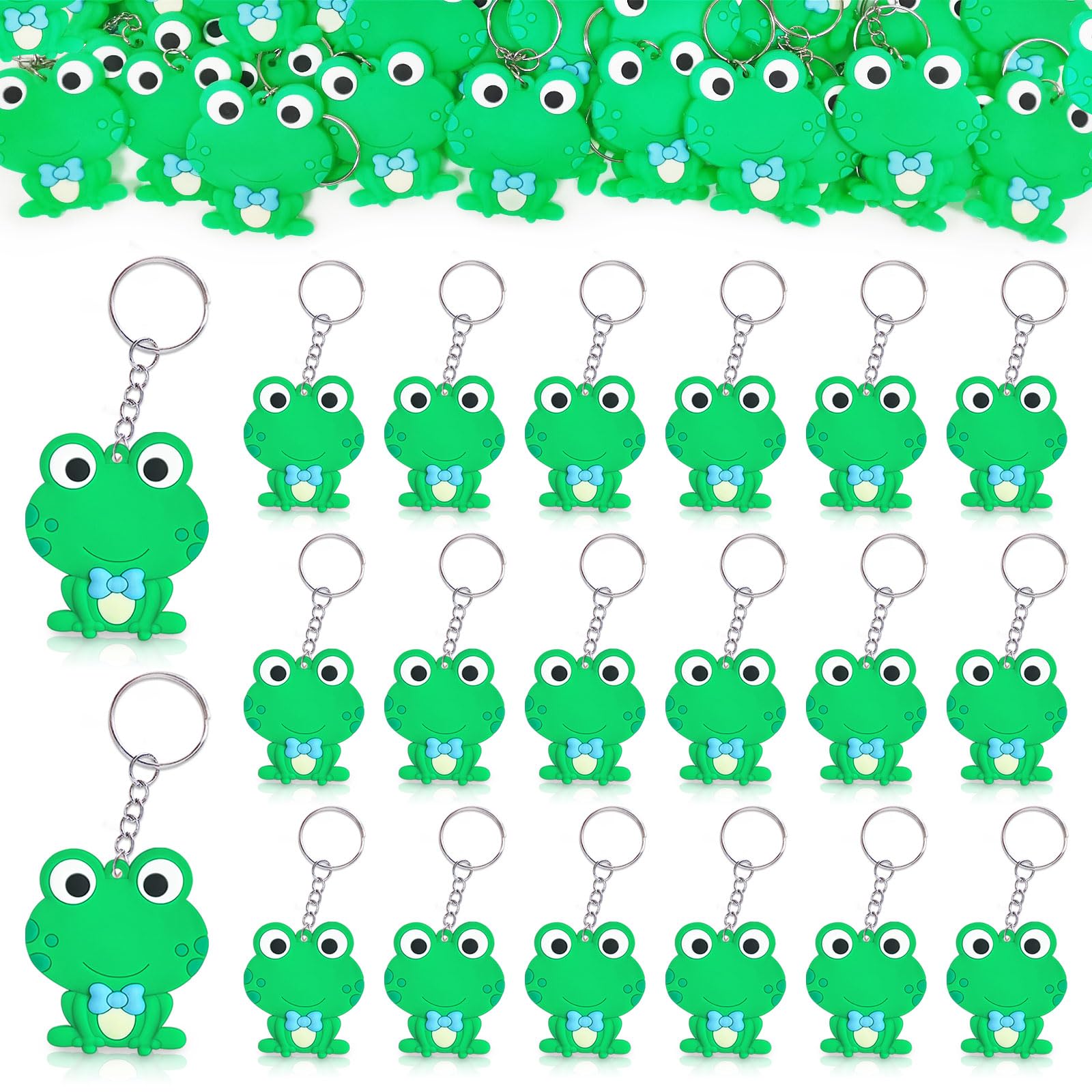 CiciBear 24 Pack Green Frog Party Decorations for Guests, Frog Prince Themed Party,Animal Baby Shower, School Party, Back to the 80s, Kids Birthday
