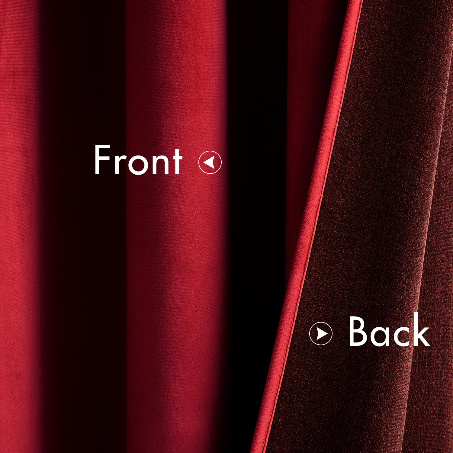 Woaboy Velvet Curtains 90 Drop Red Curtain for Living Room Thermal Blackout for Bedroom Luxury Eyelet Drapes Super Soft Window Treatment Insulated Soundproof & Room Darkening W 46 x L 90 2 Panels - Image 4