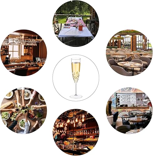 Miniatura 5 de XKXKKE Copas de Champán de Plástico, 8 Piezas Copas de Champán Irrompibles Reutilizables Elegantes de Cristal Transparente, 5 oz Copas de Acrílico