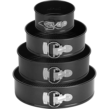 isheTao Cake Pan Set for Baking, Non-Stick Springform Pans Set of 4 (4, 7, 9 10inches), Round Cake Pans,Cheesecake Pan, Leak-Proof Cake Pans with Removable Bottom