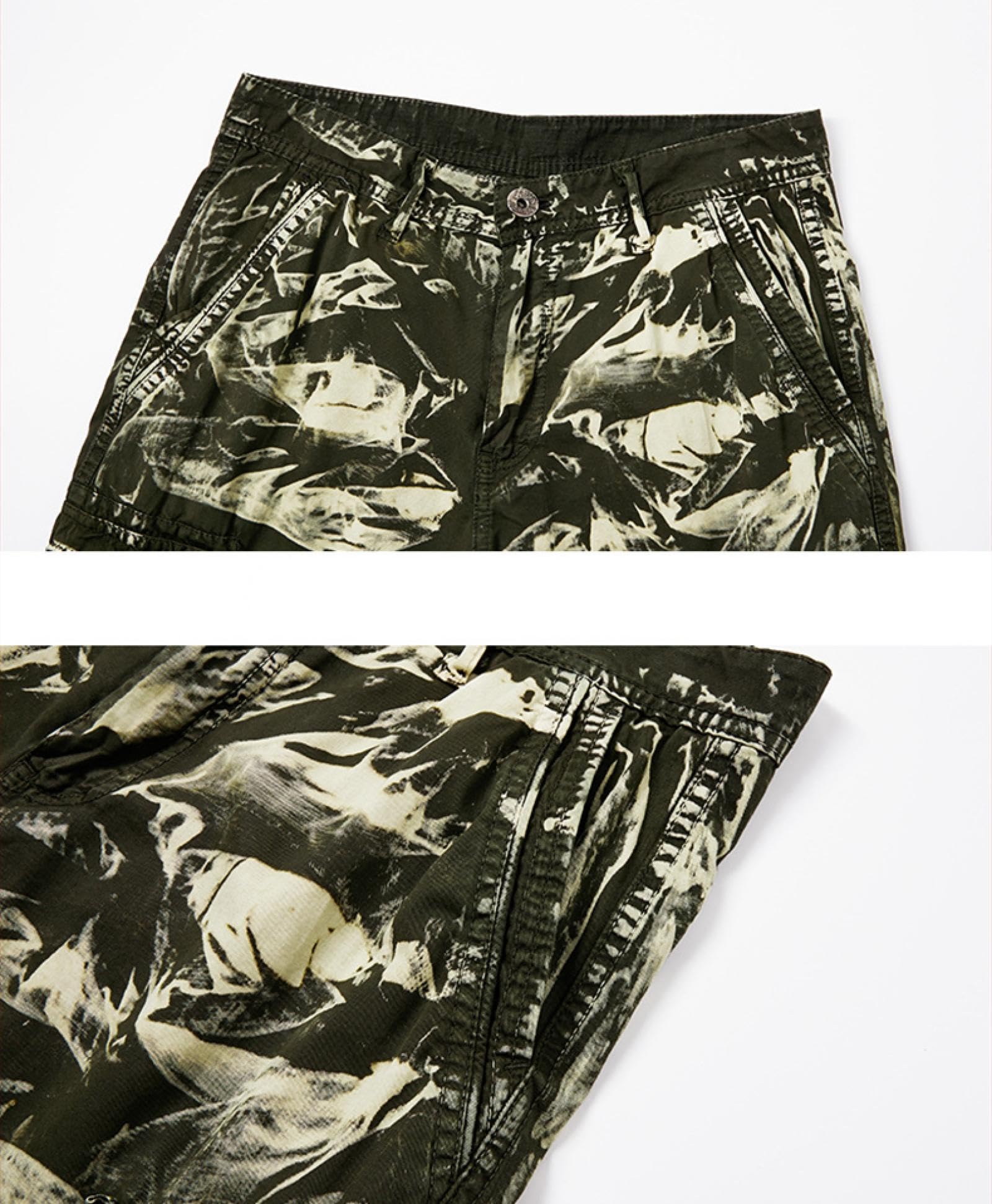 Pantaloncini Short Uomo Pantaloncini da Lavoro Camouflage Casual Larghi da Uomo di Grandi Dimensioni con Tasche Multiple Pantaloncini da Uomo