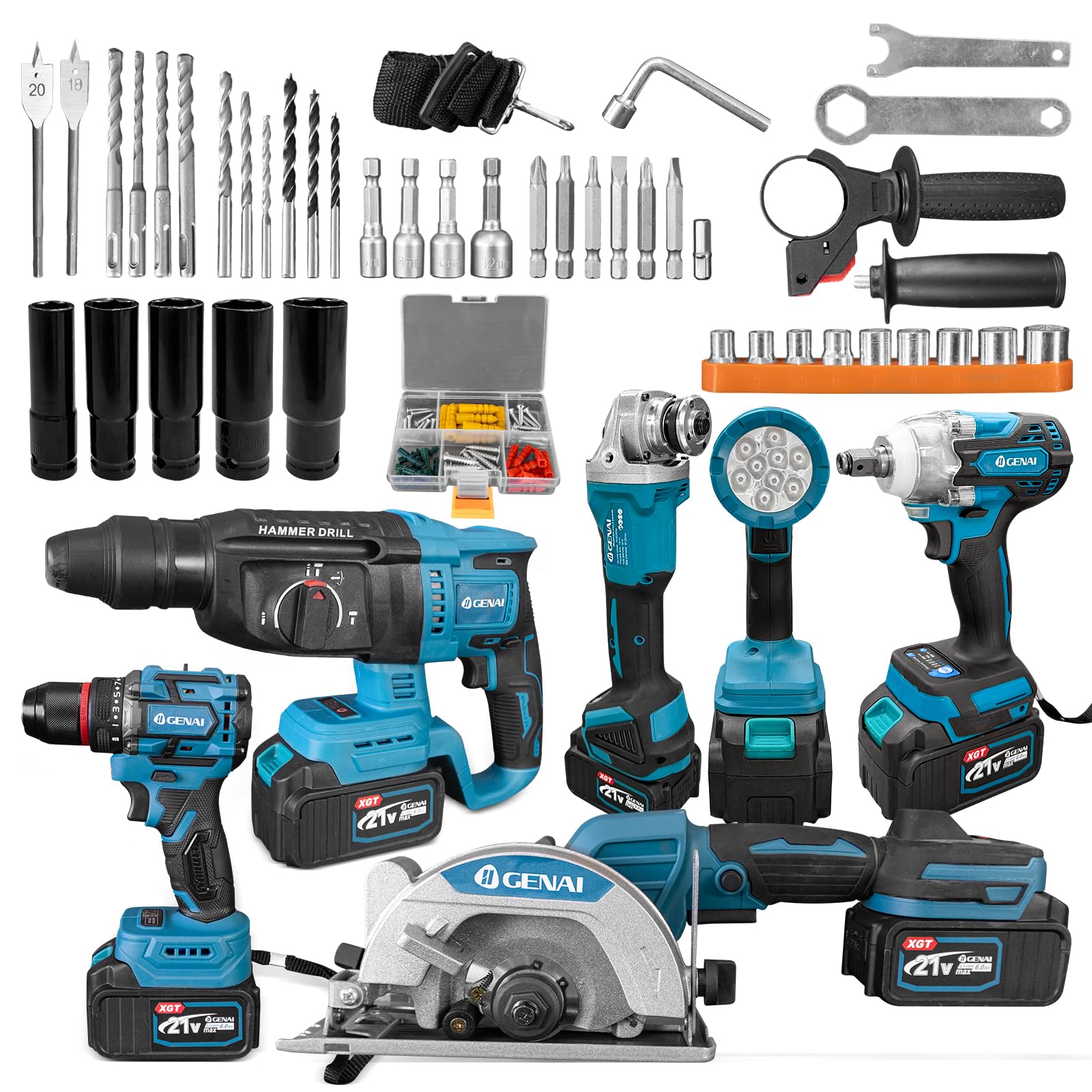 Brushless Parafusadeira Furadeira, Chave de impacto, Martelete de