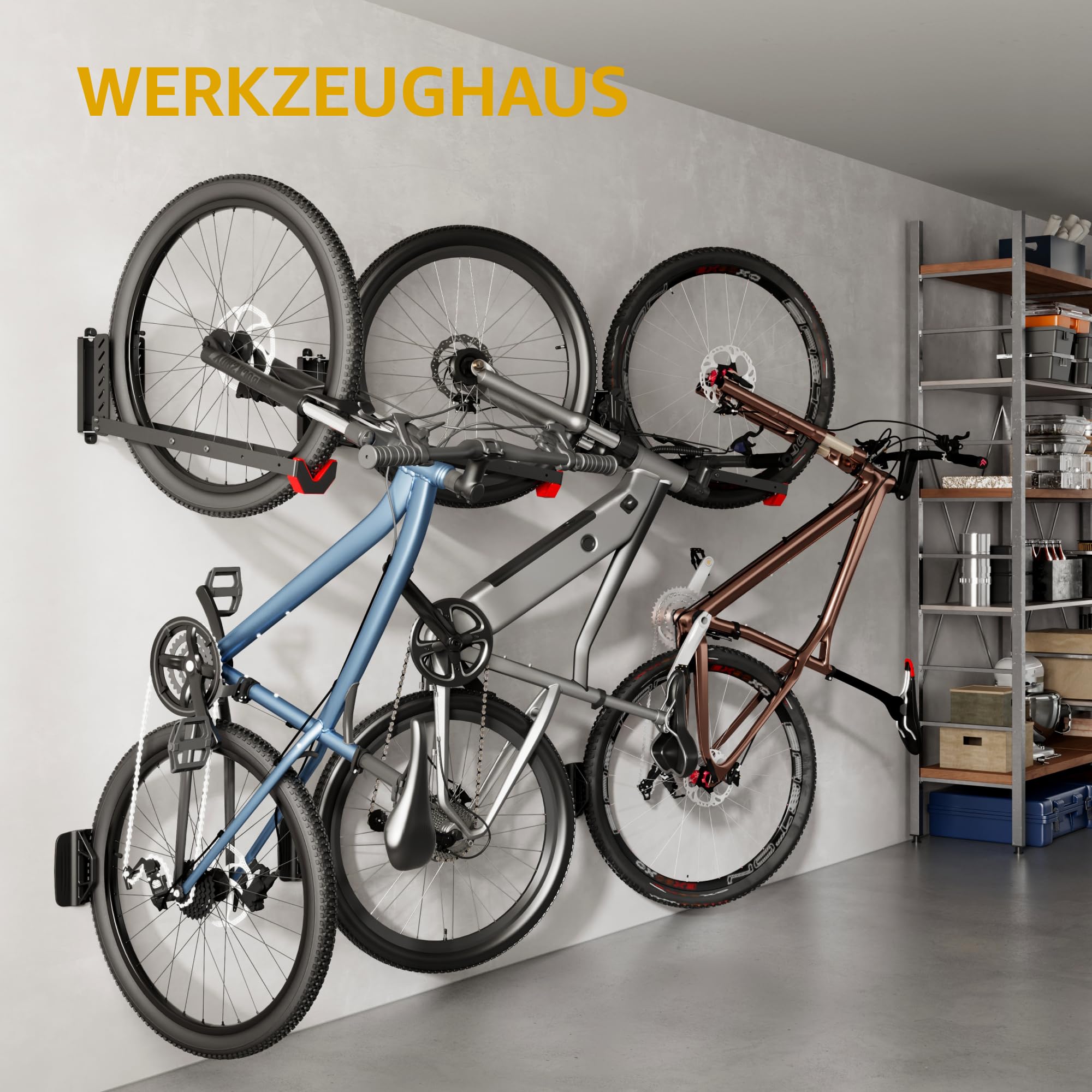 monTEK Schwenkbare Fahrrad Wandhalterung, Fahrradhalterung Wand ohne schweres Heben, platzsparender Fahrradständer für die Garage, einfaches Einhängen und Aushängen, kann bis zu 35 kg halten