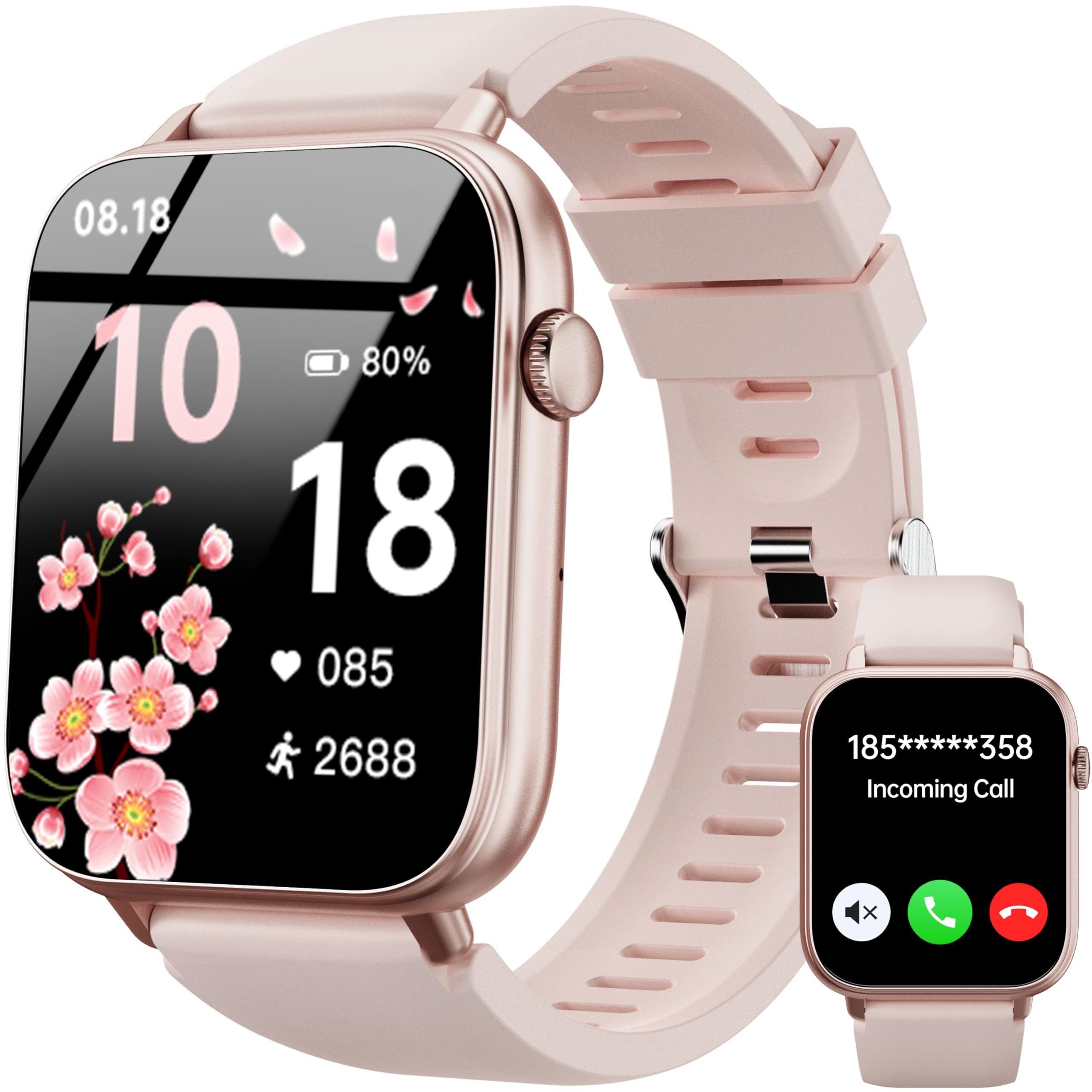 OUKITEL Smart Watches for Women 1 83 HD Touchscreen Fitness Tracker Bluetooth Notifications Calls IP68 Waterproof 100 Sport