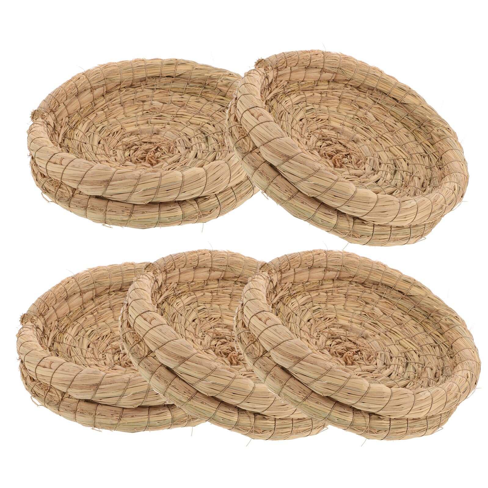 Geflochtene Strohnester für Hühner, 5 Stück, Beige