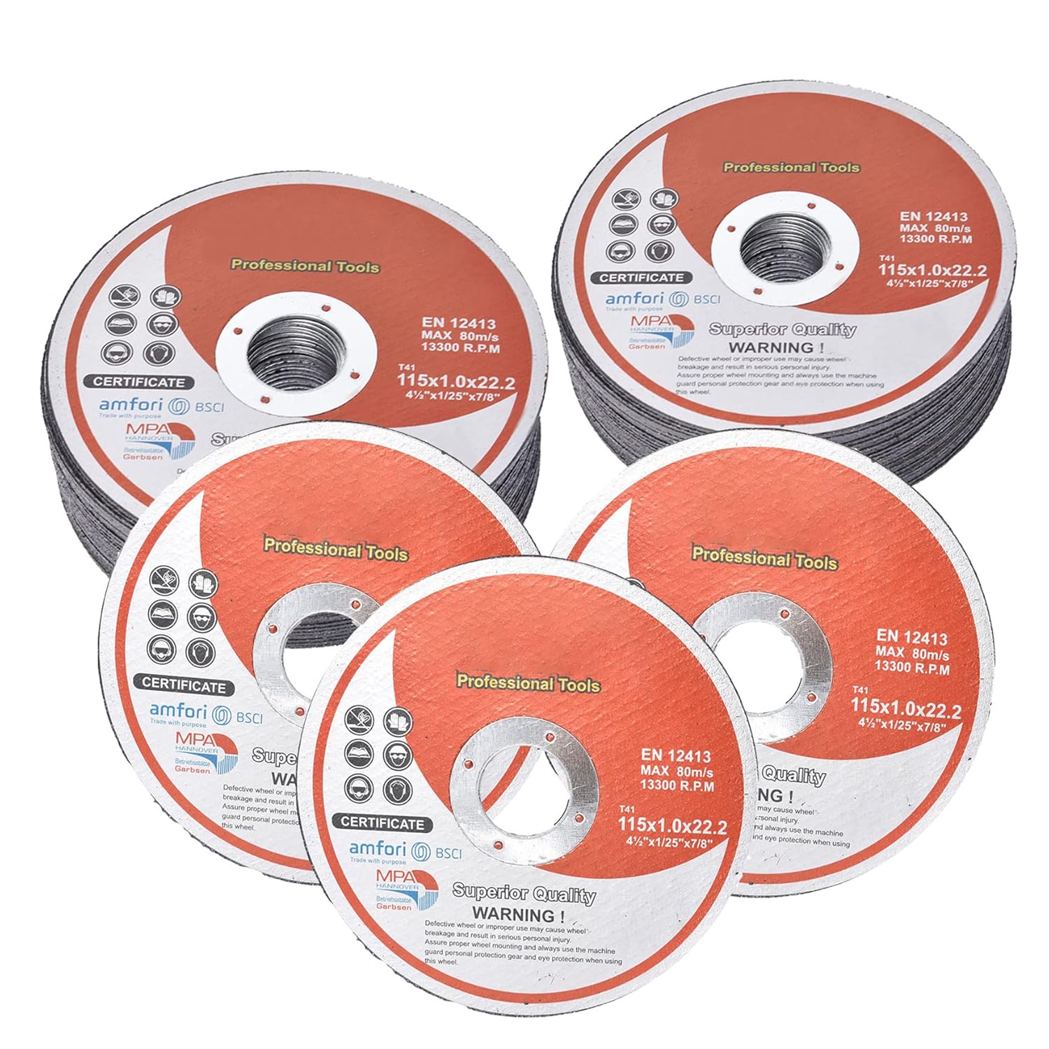 WFLNHB 50 Pack 4-1/2 Inch x 0.040 Inch x 7/8 Inch Metal and Stainless Steel Cut Off Wheels Fit for Angle Grinders