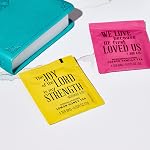 Thoughtfully Cadeaux, Affirmations de thé Ensemble de cadeaux de prière chrétienne, comprend 6 Les saveurs du thé avec les versets de la Bible des Psaumes et d'autres livres pour se réjouir Il est ressuscité Offre Bénédictions à ceux qui croient en Jésus Christ, Paquet de 90
