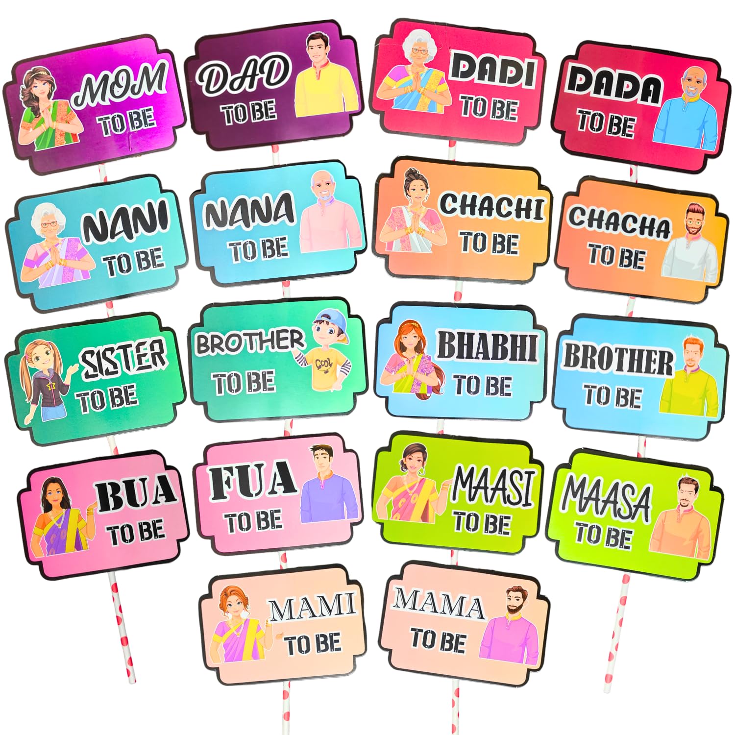 Party Decorz Baby Shower Party Props Set of 18 Pcs| English Family Photo Booth Party for Baby Shower, Maternity Photoshoot (B0B1QN1S8X) Amazon Price History, Amazon Price Tracker
