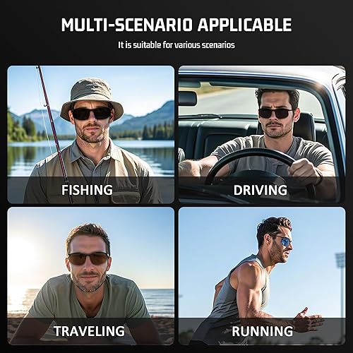 Miniatura 3 de SUNGAIT Gafas de sol deportivas ultraligeras sin montura polarizadas para hombres, protección UV400, pesca, correr, ciclismo, conducción
