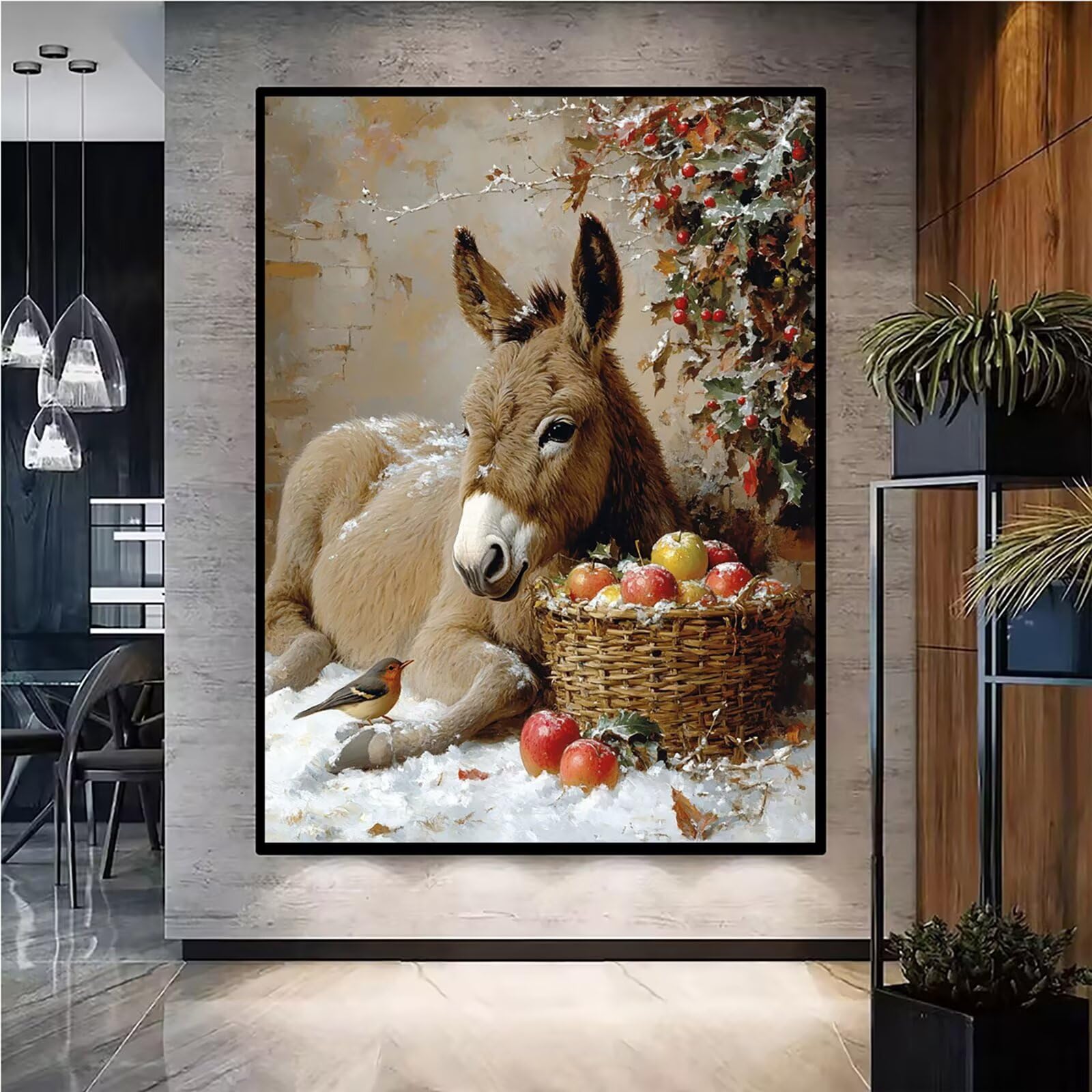 Diamond Painting Kit Completo, Diamond Painting Asino, 5D Quadrato Pittura Diamante Kit Manualidades Adultos DIY Diamantini Crystal Art Disegni Ricamo Punto Croce Artigianale, 60x90cm Frutta j0-873