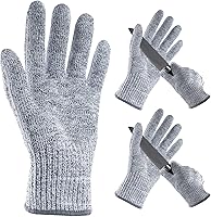Vista 1 de ANDANDA Cut Resistant Gloves, Safety Chef Gloves for Cutting for Oyster Shucking, Fish Fillet Processing, Wood Carving, Grey