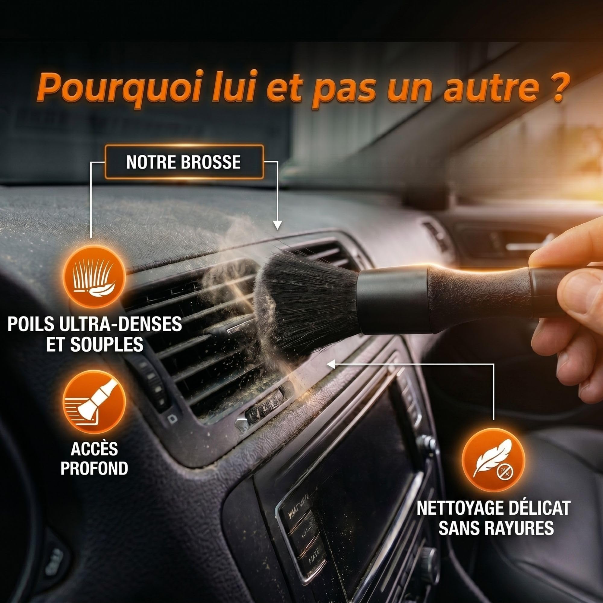 Aspirateur à Main sans Fil 20000 PA - Aspirateur de Table & Voiture Puissant 4-en-1, Mini Aspirateur 3 Vitesses pour Maison, Bureau, PC, Camping-Car - Ultra Puissant & Léger - Kit Complet