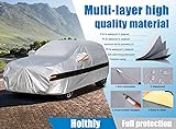 Holthly Bâche Voiture SUV Extérieur à 10 Couches, Housse Protection Voiture 100% Étanche Anti UV Soleil, Bâche pour 4x4 Renault Duster, VW T Roc,Audi Q3, BMW X1,Mercedes GLA,etc. Argent - 3