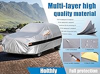 Vista 3 de Funda impermeable para automóvil de 10 capas para todo tipo de clima, para SUV grandes, 100% impermeable fundas para automóviles de exterior