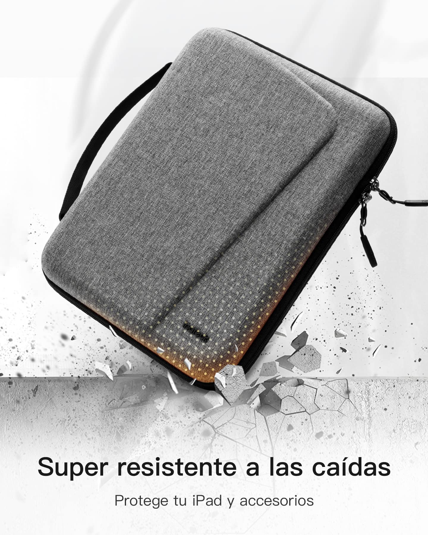 Inateck Funda rígida para Tablet de 11 Pulgadas Compatible con iPad Pro M2 2022, M1 2021, iPad Pro 2018-2020 Funda de Transporte Que Absorbe los Golpes, Gris