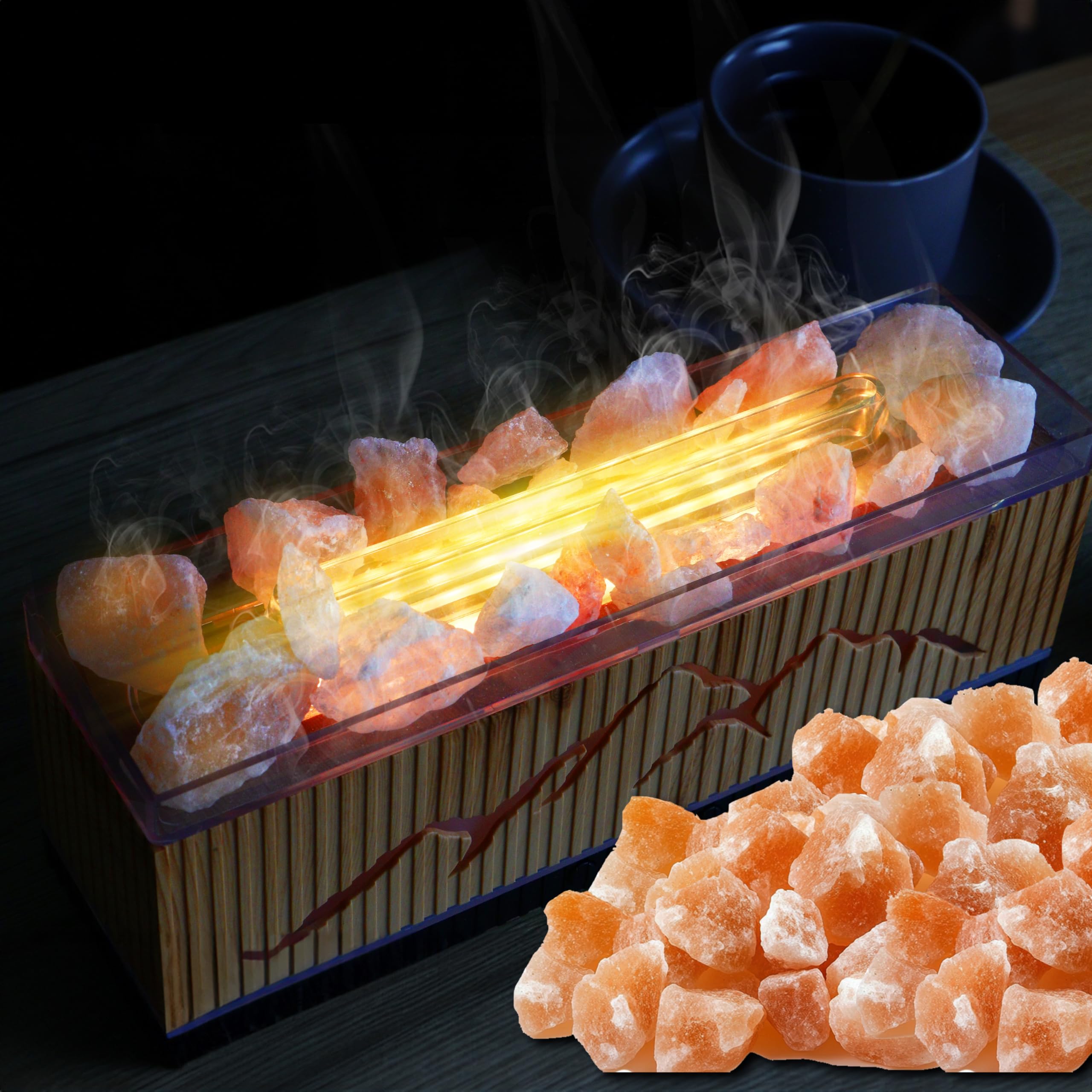Diffusore di Oli Essenziali Fiamma, Diffusore di Aromaterapia a Due Colori, Umidificatore a 200 Ml Con Telecomando E Protezione di Spegnimento Automatico per Casa, Ufficio Aroma Diffuser
