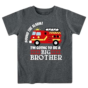 Funnycokid Big Brother T Shirt for Toddler Boys Tee Construction Promoted Short Sleeve 1-6 Years