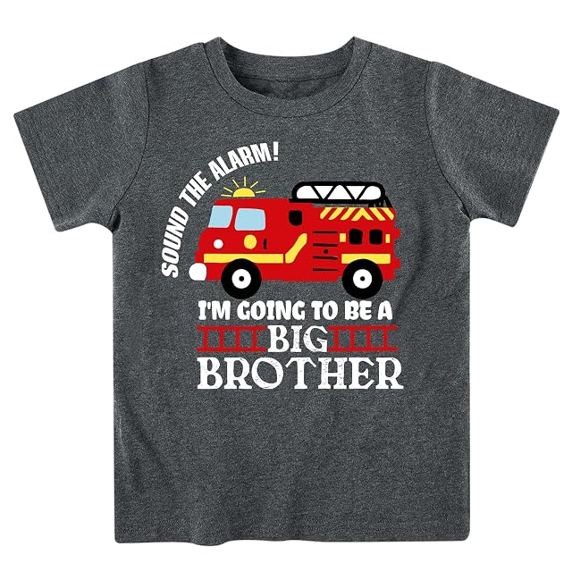 Funnycokid Big Brother T Shirt for Toddler Boys Tee Construction Promoted Short Sleeve 1-6 Years