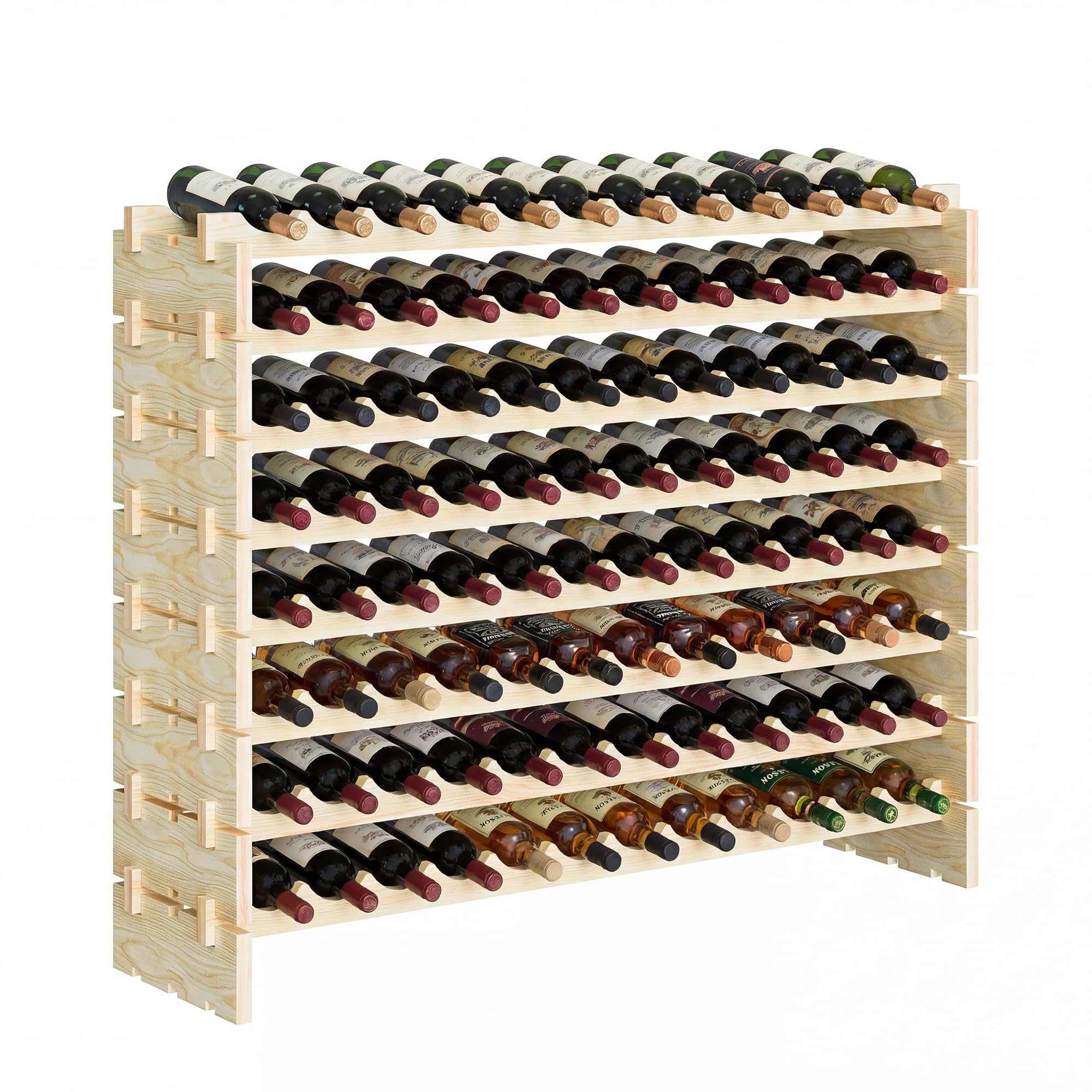 Amazon.com: ZenStyle 96 Bottles Wine Rack, 8-Tier Wooden Stackable