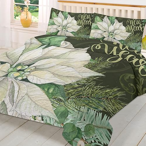 3 Pieces Bedding Set Queen Size, Christmas Soft Durable Duvet Cover Set Comforter Cover Set with Zipper Closure All-Season Breathable Bedding Set disponible en Yaxa Colombia
