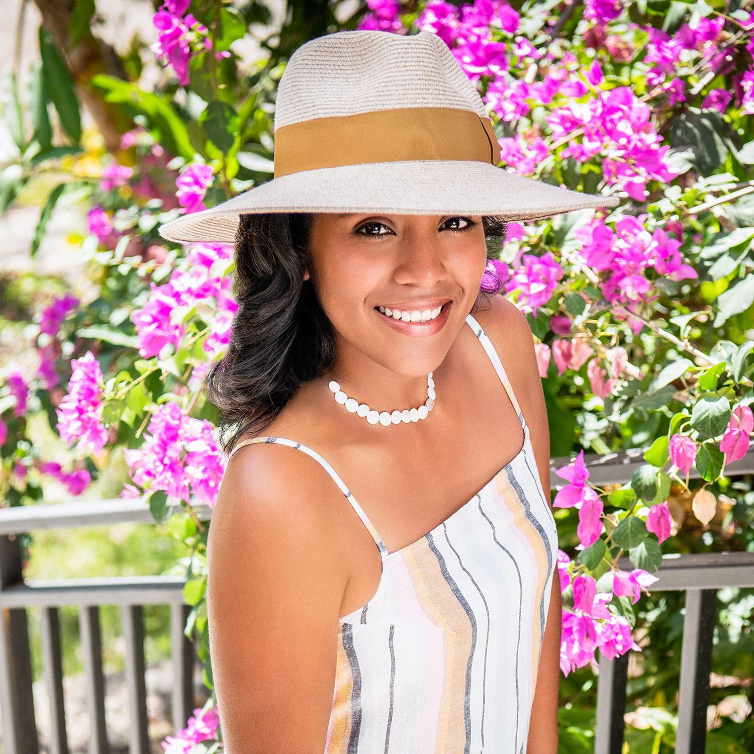 Wallaroo Hat Company Women’s St Lucia Fedora – UPF 50+, Lightweight, Wide Brim, Adjustable, Travel Friendly, Packable