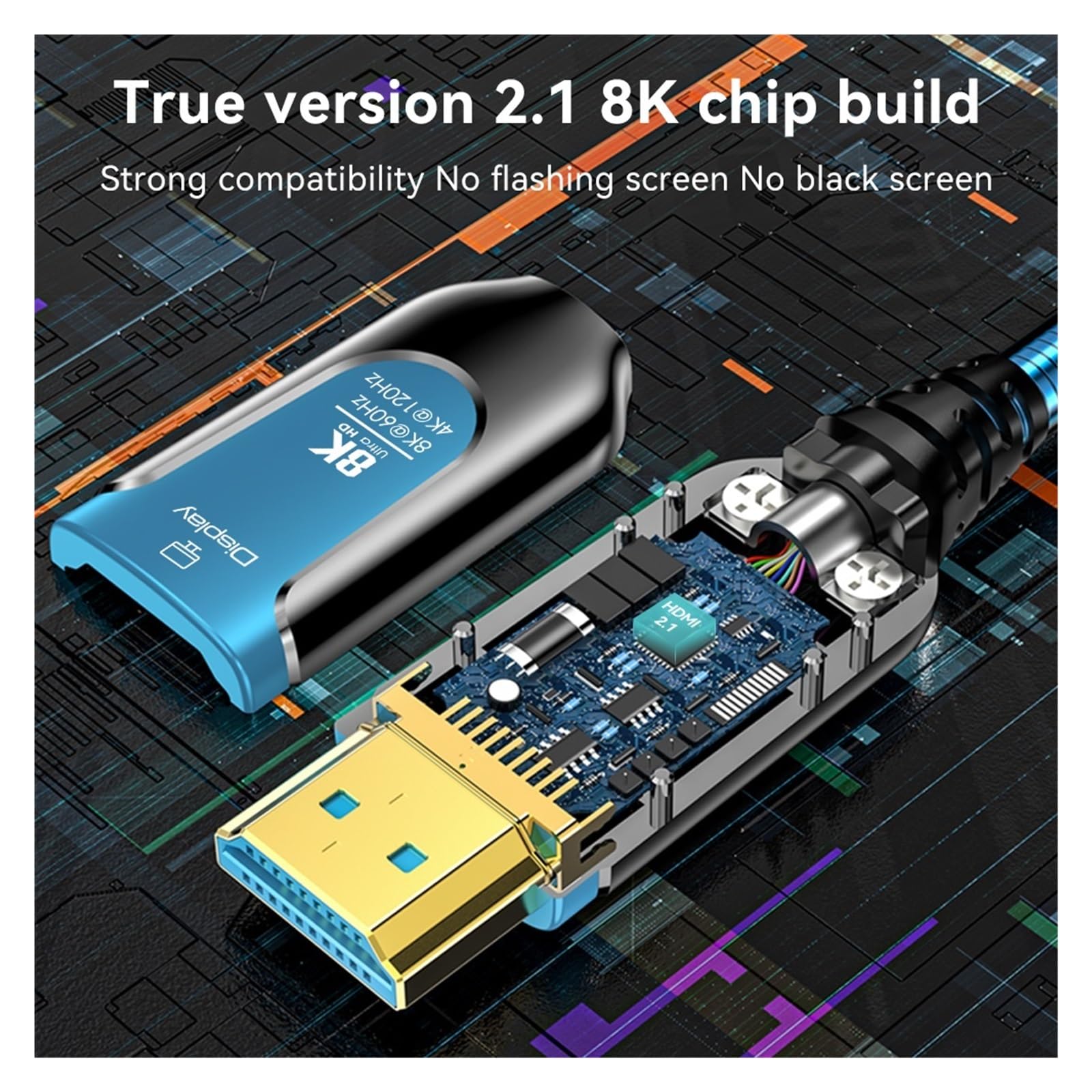 Cavo HDMI In Fibra Ottica 8K 48 Gbps 8K 60 Hz 4K 120 Hz Cavo HDMI 2.1 Ad Altissima Velocità HDR Dinamico EARC HDCP For Proiettore TV HD Box.(30M)