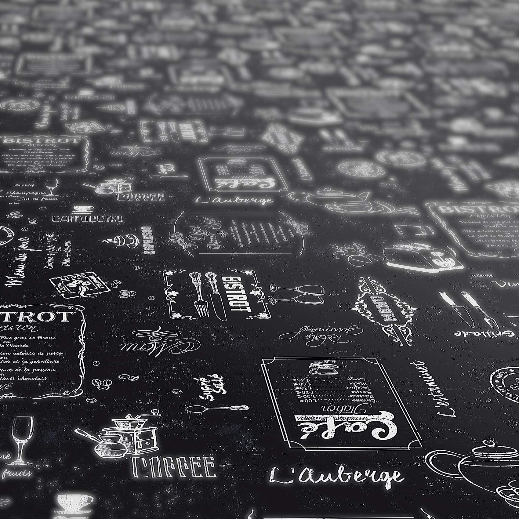 Anro Nappe En Toile Cirée Aspect Lin, Toile Cirée, Anthracite, 200 X 140cm.[Z4928