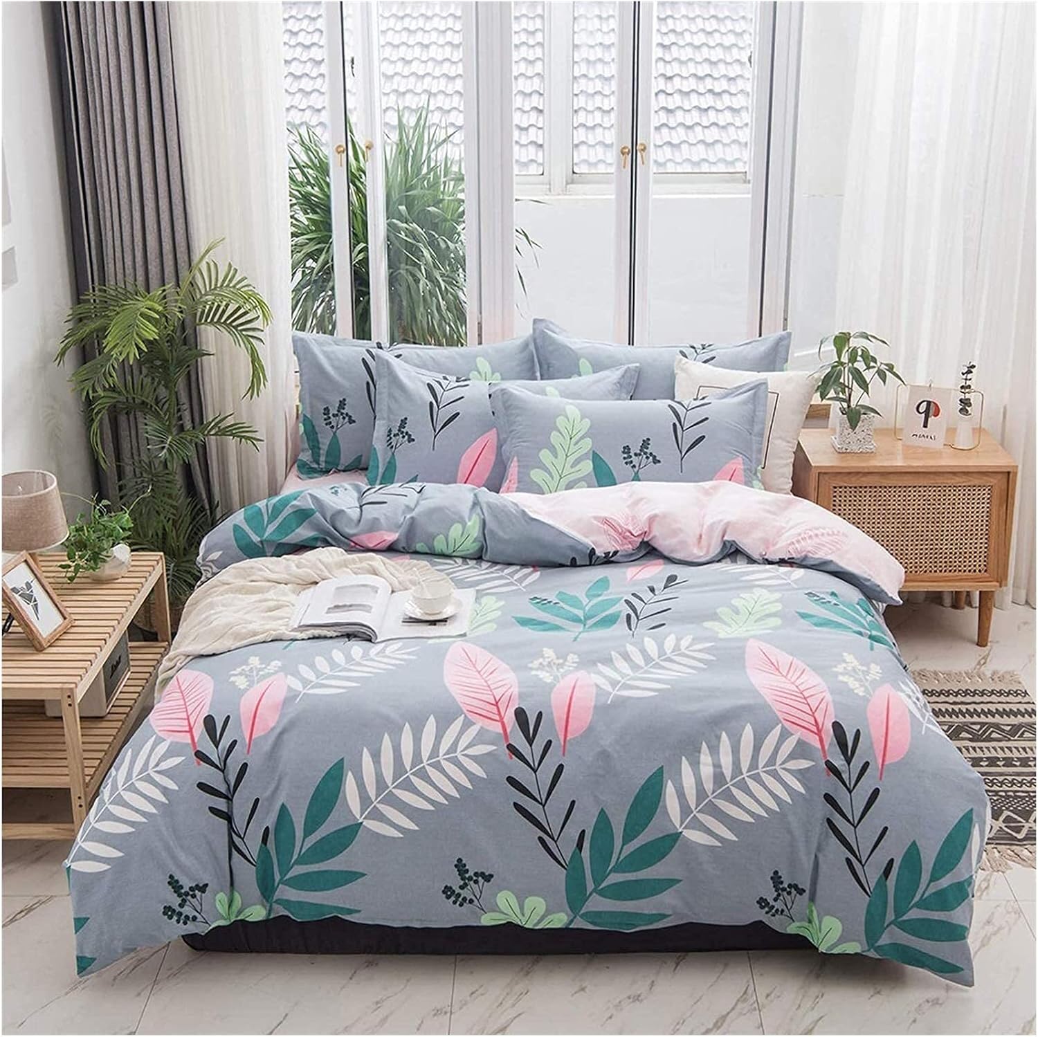Bedding Set Four Piece Set Four Piece Bedding Set Pure Four Piece Set Cartoon Print Bedding Sheets Pillowcase Double Bedding Set - 100% (Colour: I) (I) (B)
